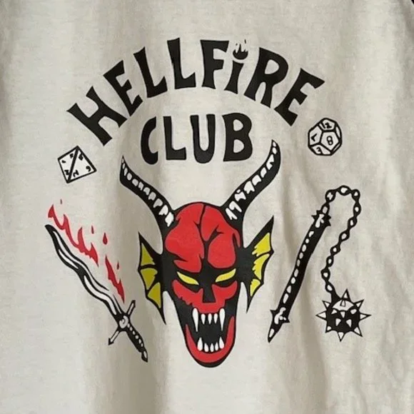 STRANGER THINGS - HELLFIRE CLUB LONGSLEEVE SHIRT - LARGE - UNWORN - Picture 1 of 5
